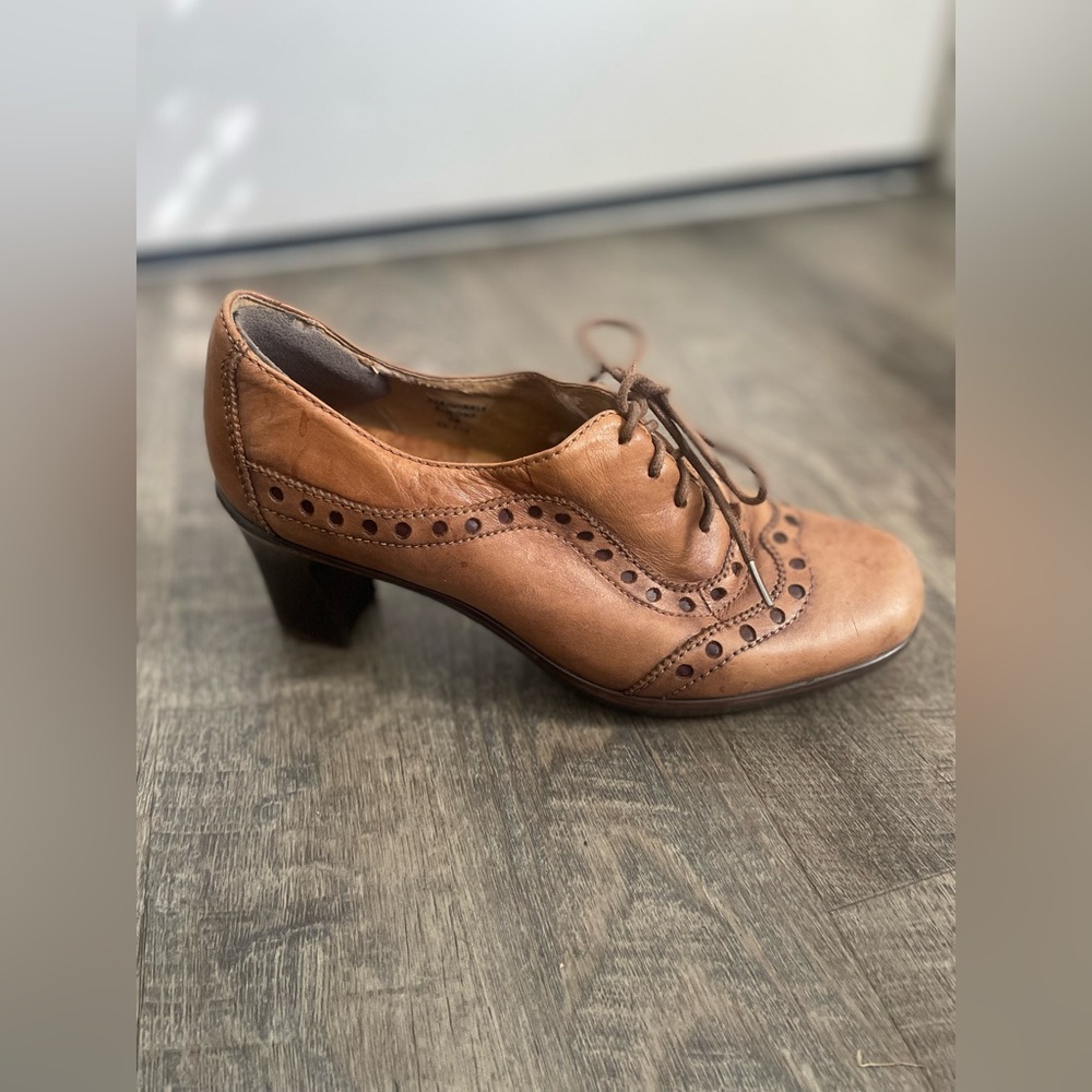 Earth Brown Leather Lace-Up Mules - Picture 5 of 9